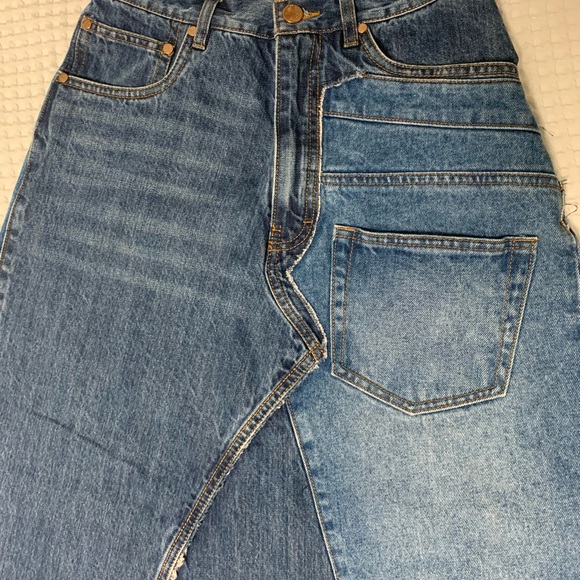 Deconstructed Denim Jeans Skirt By Jasper Jing - Picture 4 of 12